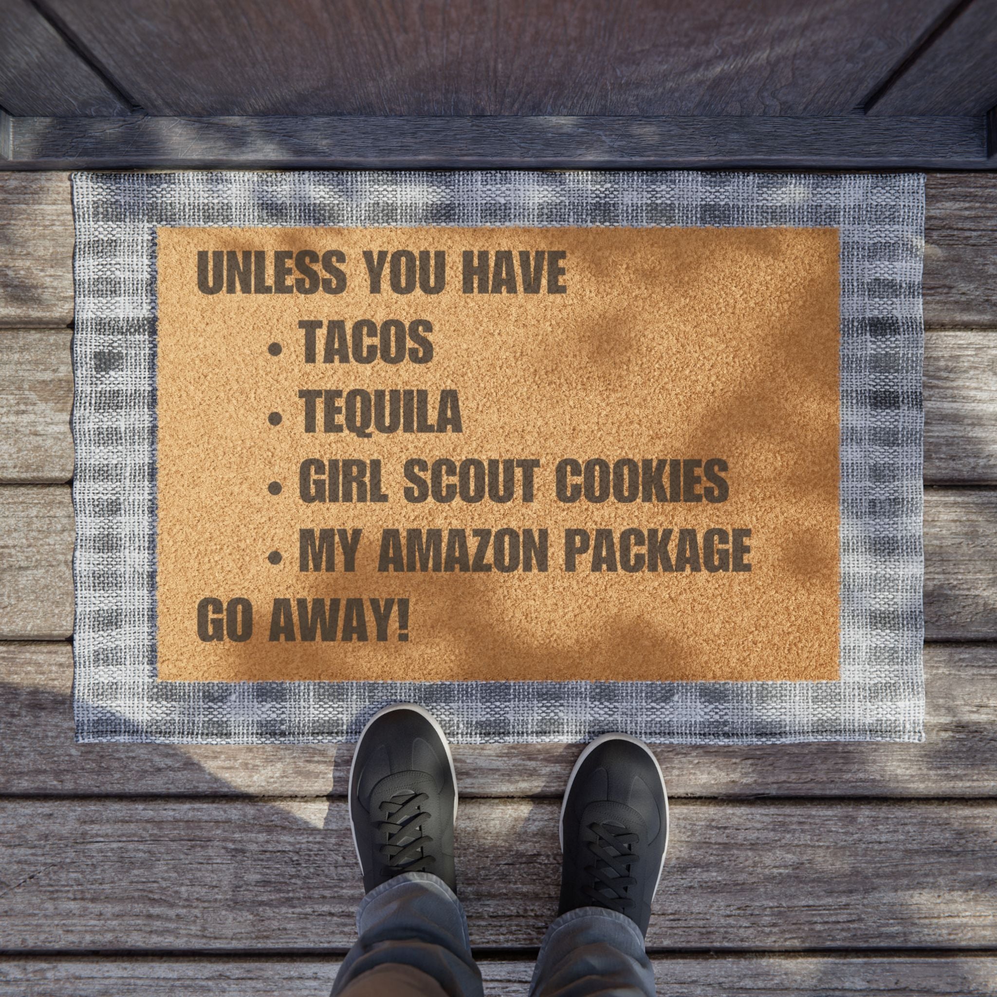 Unless You're... Go Away. Doormat