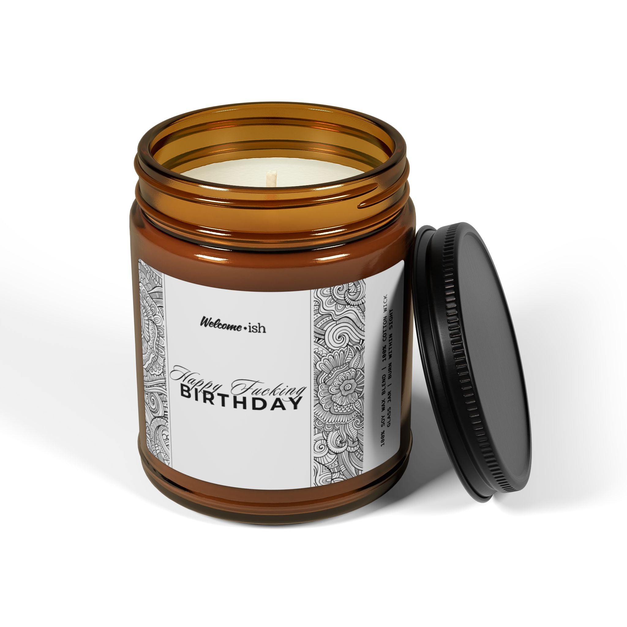 Happy F*cking Birthday (B&W NSFW edition) Scented Soy Candle